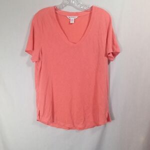 Atheta Peach V-neck Short Sleeve Tee Size L